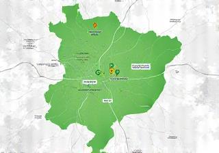 Ilustração do mapa de São Paulo destacando cobertura da Limpeza Verde